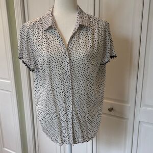 NWOT Grand & Greene Black and Ivory Button Down Shirt